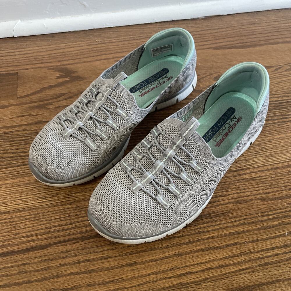 Skechers Shoes Women's Size 8.5 Gray Gratis Slip-on Mesh Sport Walking Sneakers